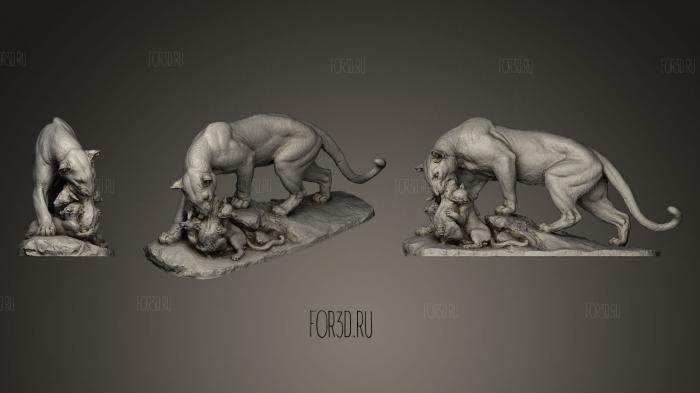 Panther Sculpture stl model for CNC